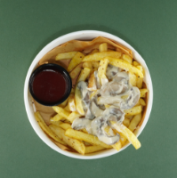 fries alfredo(سیب زمینی سرخ شده +سس آلفردو)