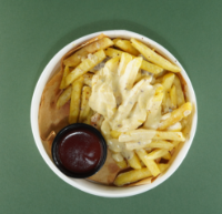 Fries cheddar ( سیب زمینی سرخ شده با پنیر چدار)